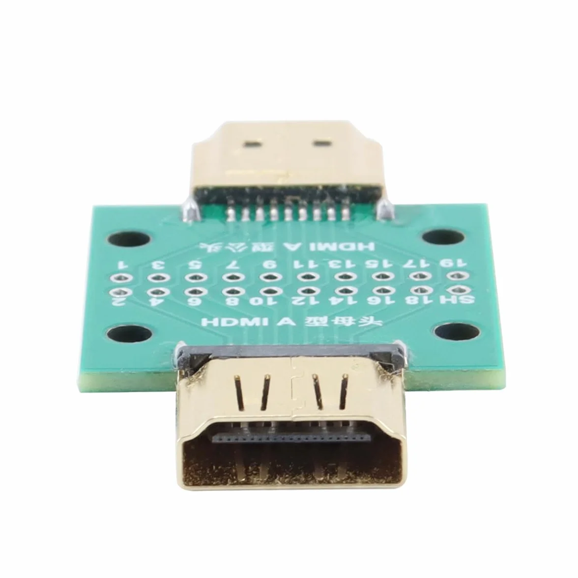 Connettore HDMI A con scheda PCB di prova, connettori maschio-femmina a 19 pin per il trasferimento del cavo della linea dati