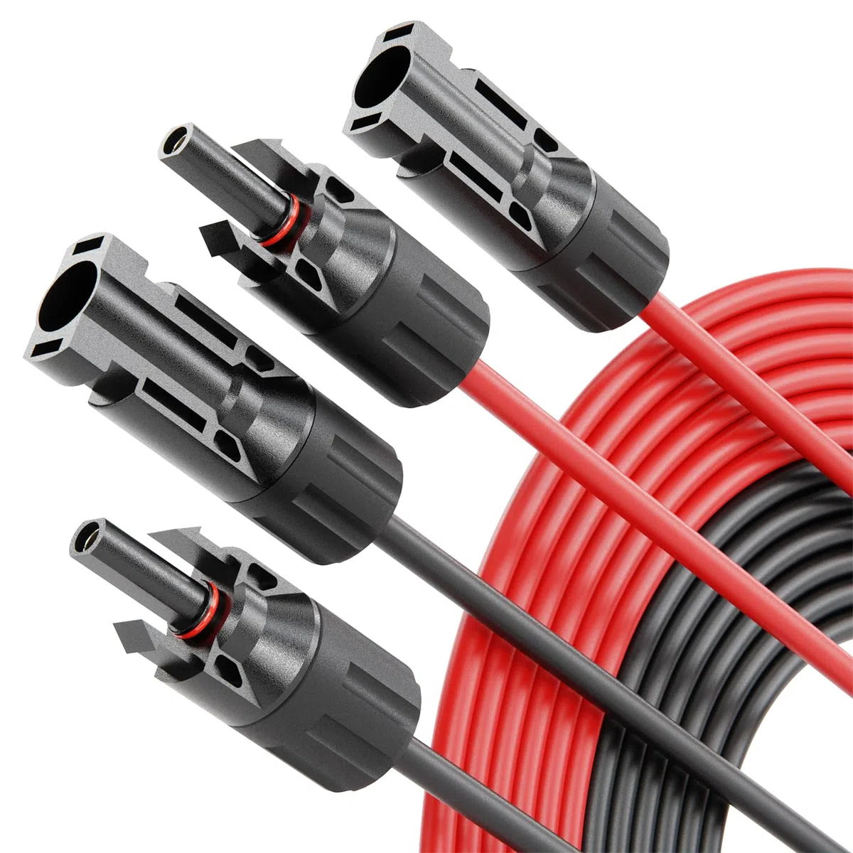 ABSINA 2x Cavo fotovoltaico 6 mm 10m H1Z2Z2-K nero & rosso - Cavo solare 6mm 10m resistente ai raggi UV - pannello solare, prolunga mc4, pannello fotovoltaico