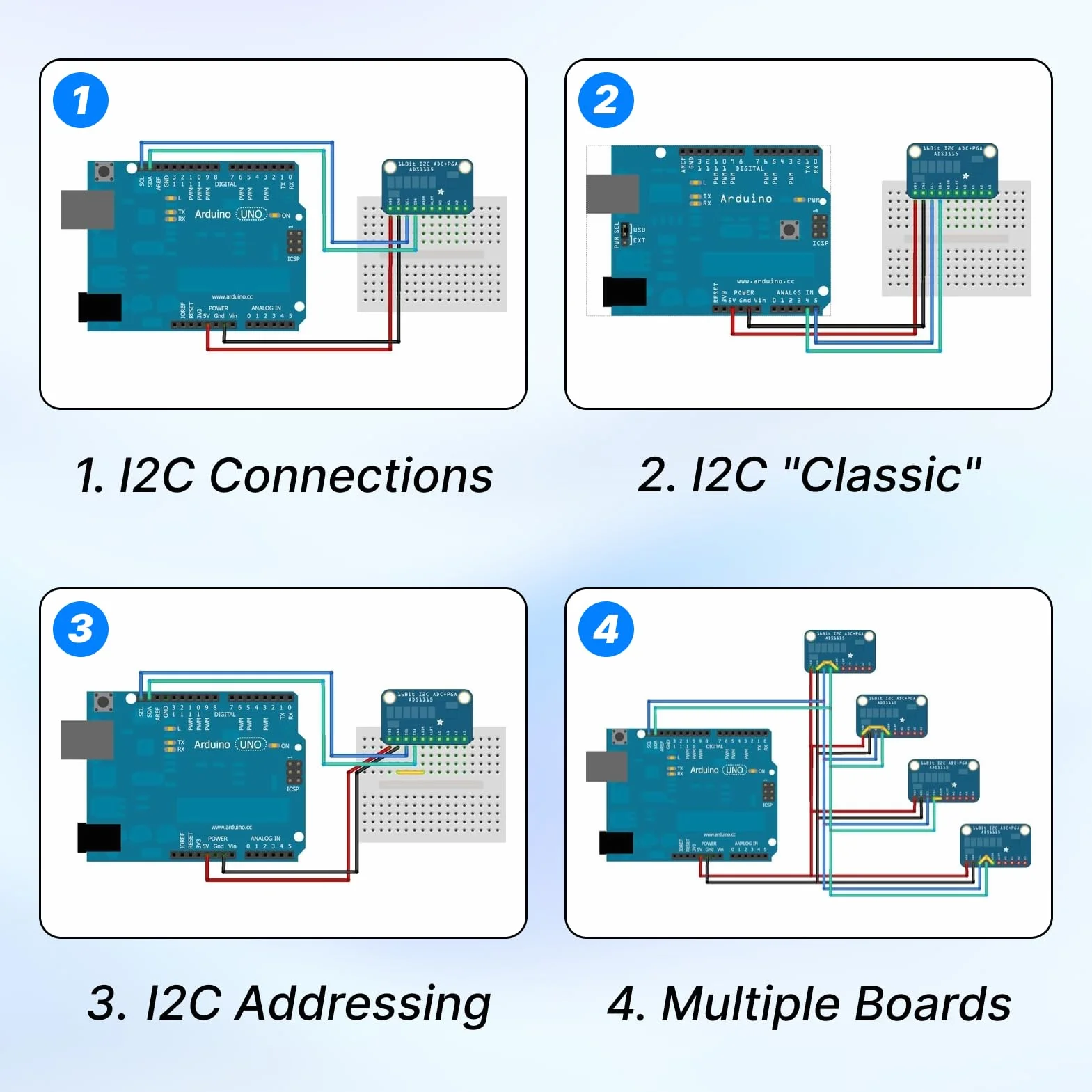 3pcs ads1115 16-bit adc module Convertitore Analogico-Digitale 16 Bit 4 Canali con Interfaccia I2C per Microcontrollori for Arduino, Raspberry Pi e Progetti ESP32 ads1115 for adafruit