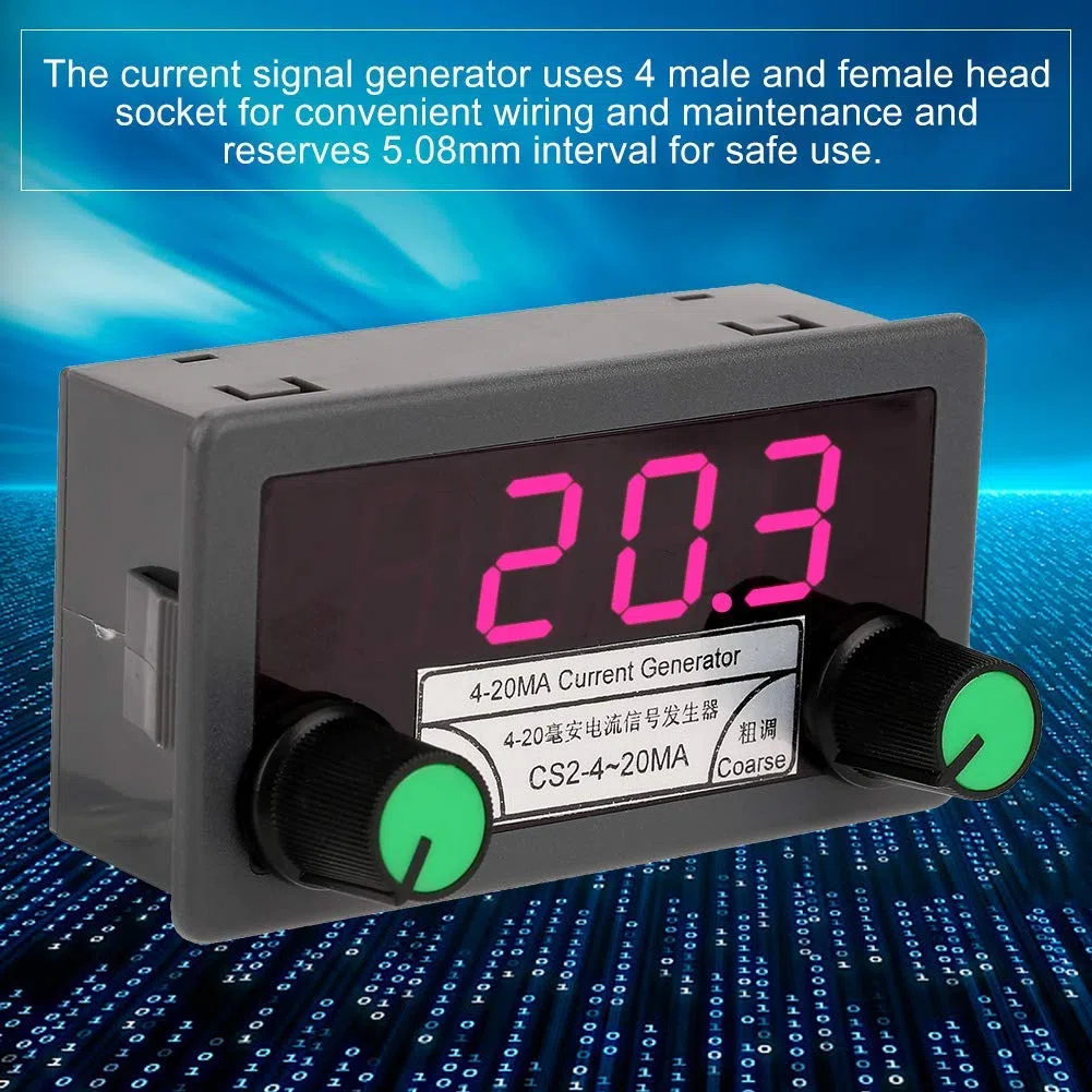 Generatore di Segnale Corrente 4-20mA DC 7-30V, Regolazione Fine per Calibrazione Strumenti Industriali