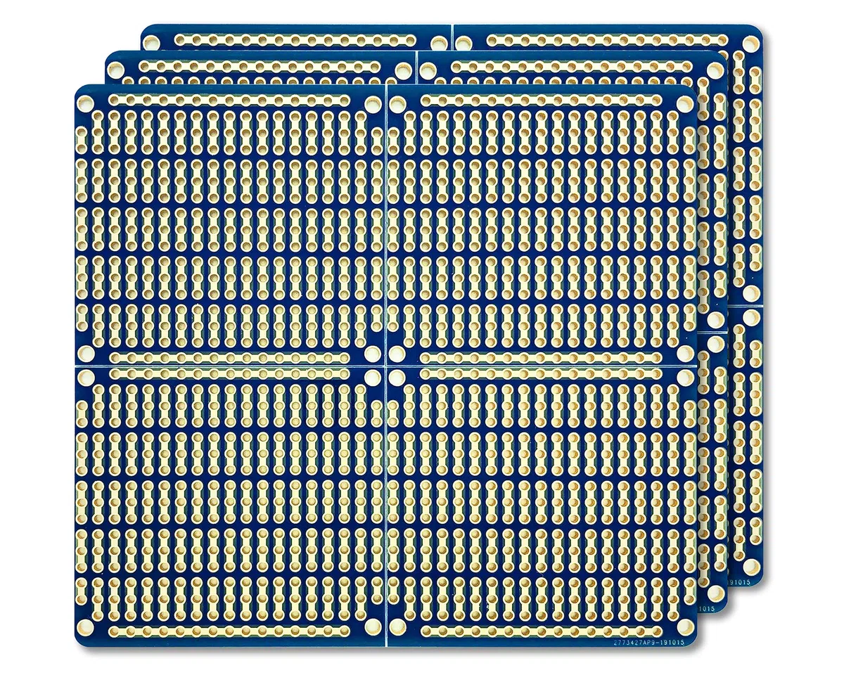 ElectroCookie frazionabili PCB, Board con Alimentazione Rails per arduino ed Elettronica, Gold-Plated Strip, 3.8 "x3.5 (3 Pack, Blau)