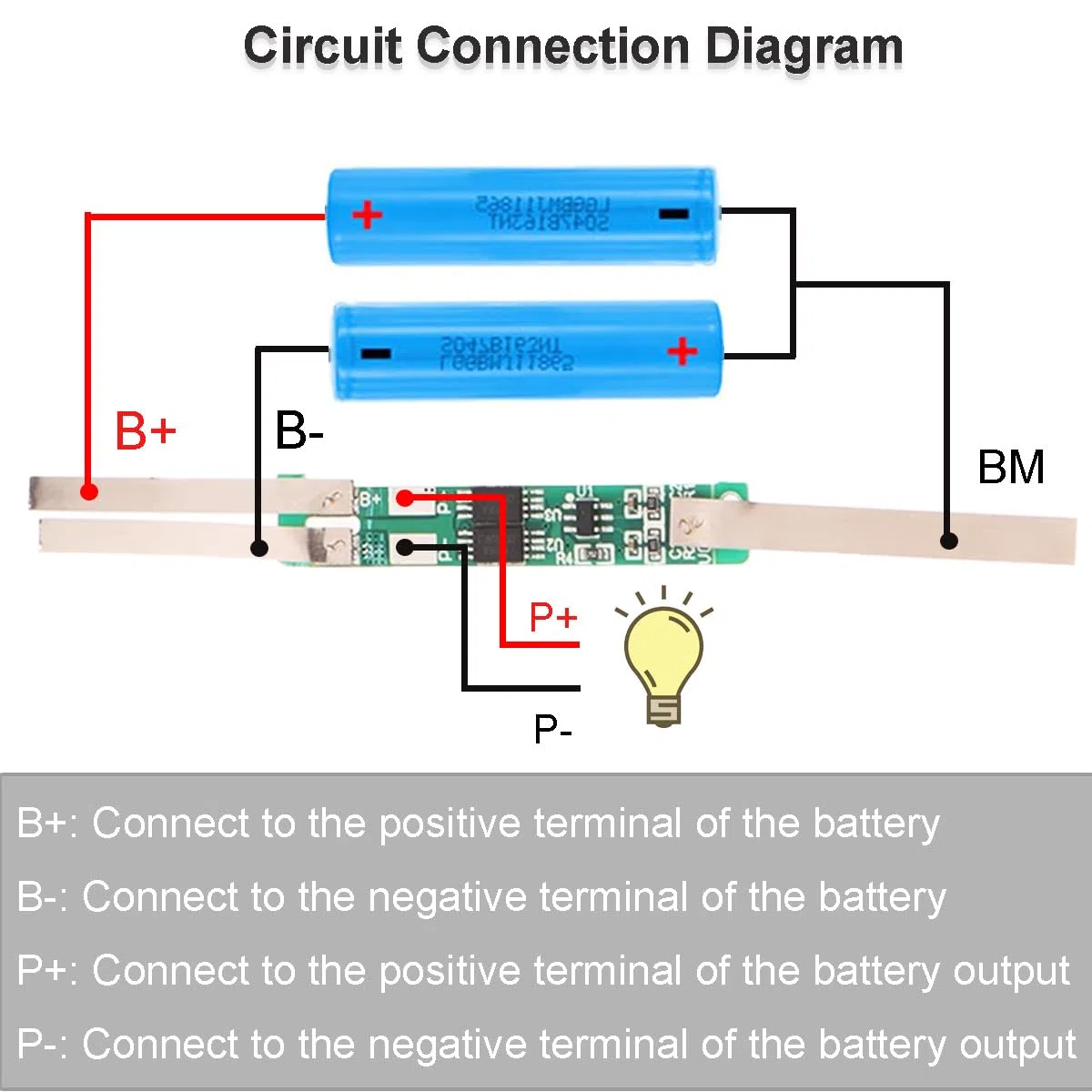 10pcs 2S 7.4V 18650 Scheda di protezione 3A BMS Scheda di protezione per batteria agli ioni di litio Protezione multicircuito, con bande di nichel Modulo di ricarica