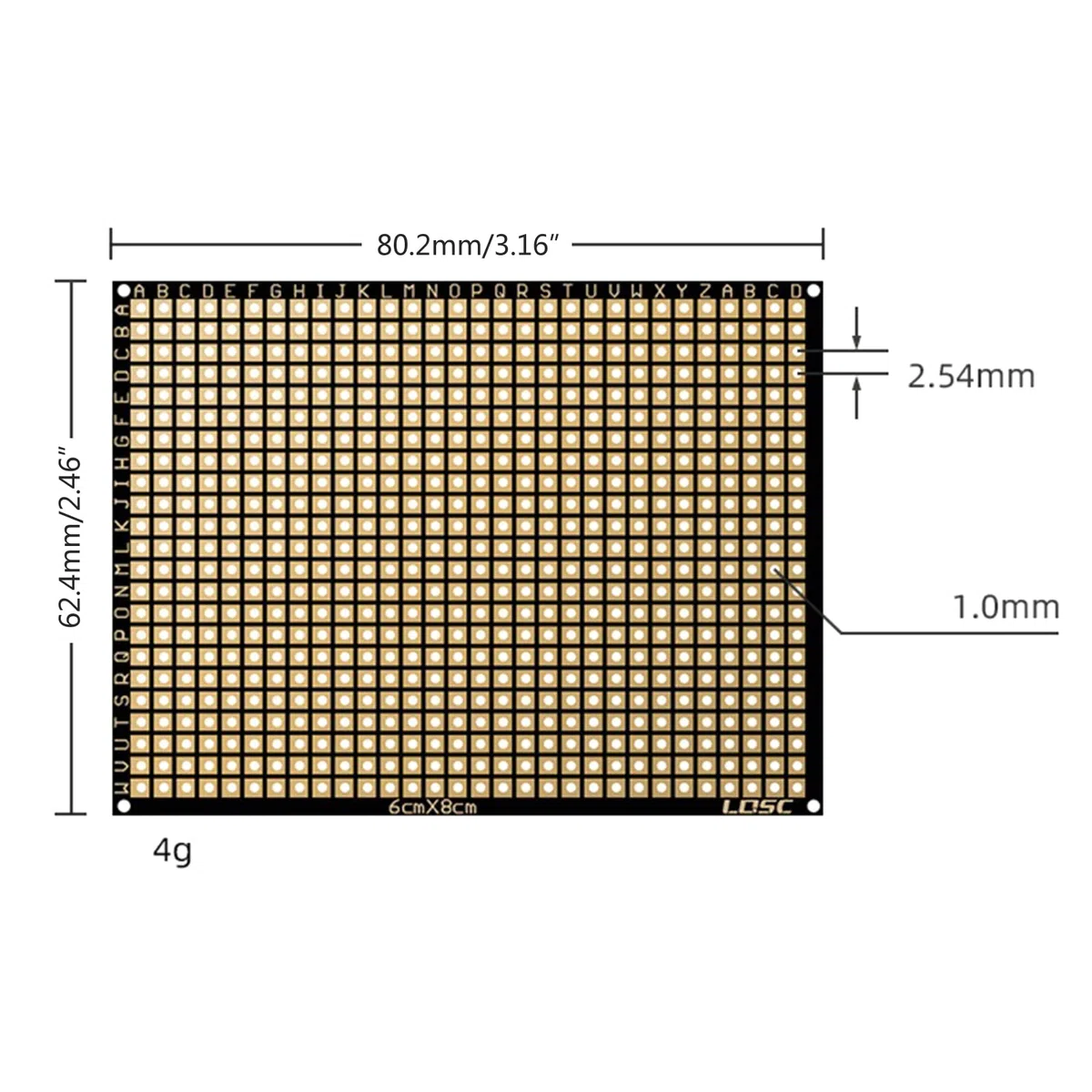 60x80mm Morbido Sottile PCB Flessibile Doppio Lato FR4 Laminato Breadboard Circuit Board Prototipi Matrici Carta Stampa Portatile