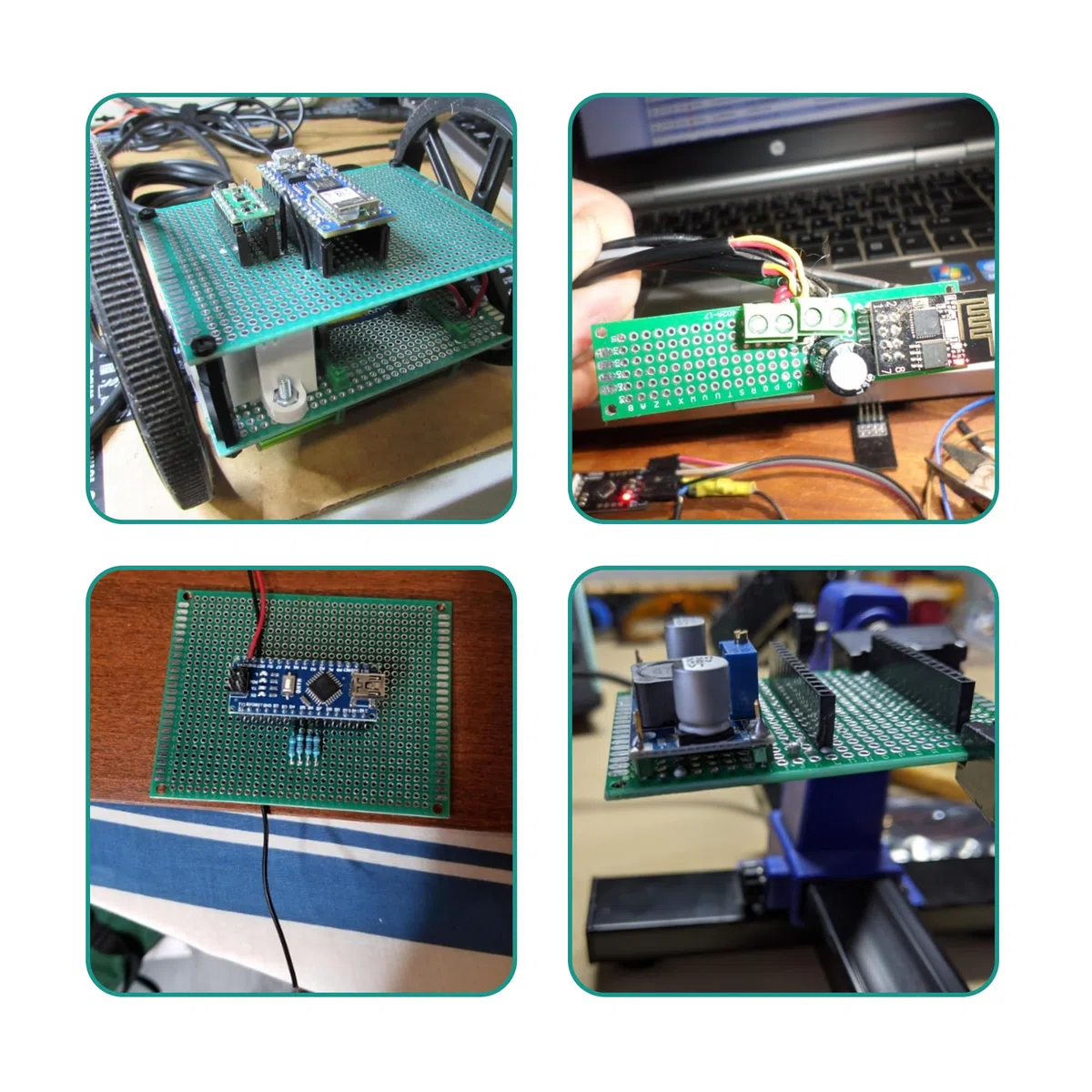 Miuzei 151 pezzi PCB Board Kit, 21 schede forate double face, 22 bande per penne, 13 morsetti a vite, 35 cavi ponticelli compatibili con Arduino per progetti elettronici fai da te