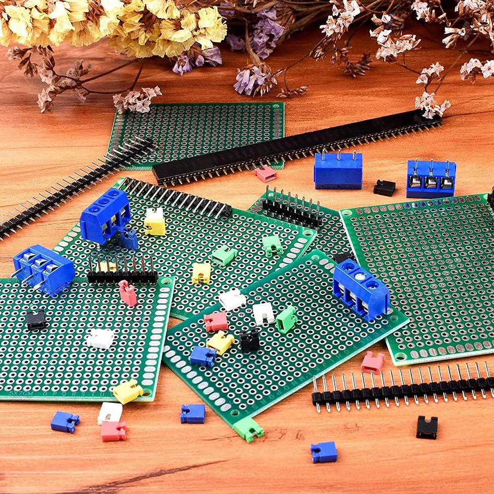 MMOBIEL 60 Pezzi Set di circuiti stampati per prototipi con terminali a vite 2/3 piedini Maschio/Femmina, set universale con kit fai da te per progetti elettronici con Arduino