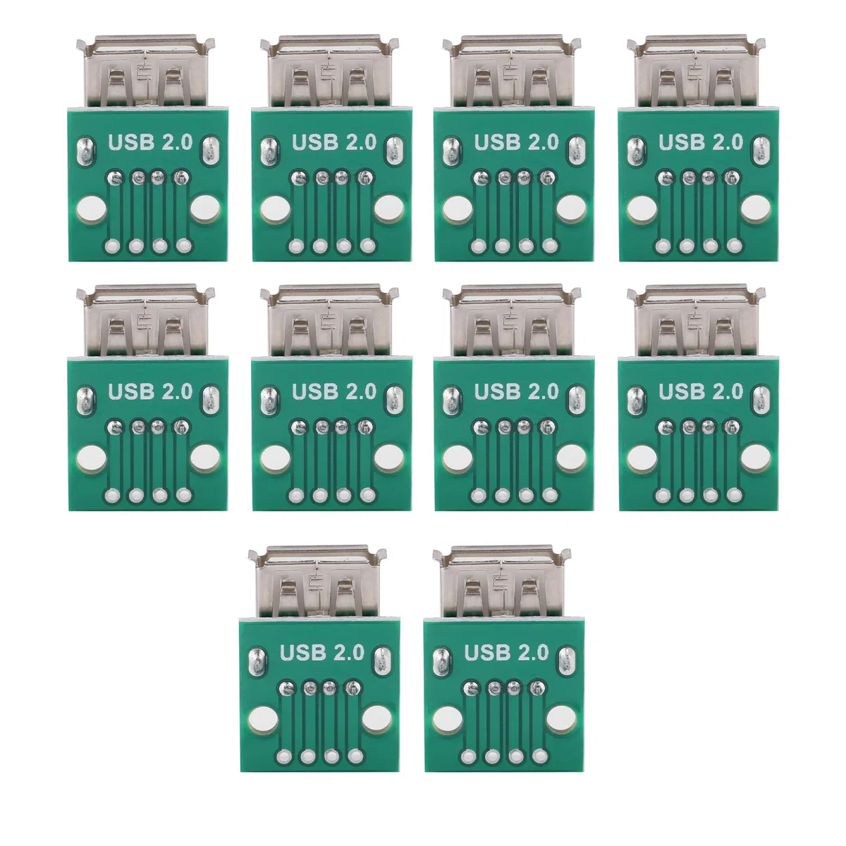 Garosa Scheda breakout USB femmina 4 pin 10 pezzi con connettore DIP 2.5mm per prototipazione rapida di progetti elettronici per hobbisti ingegneri e maker professionisti