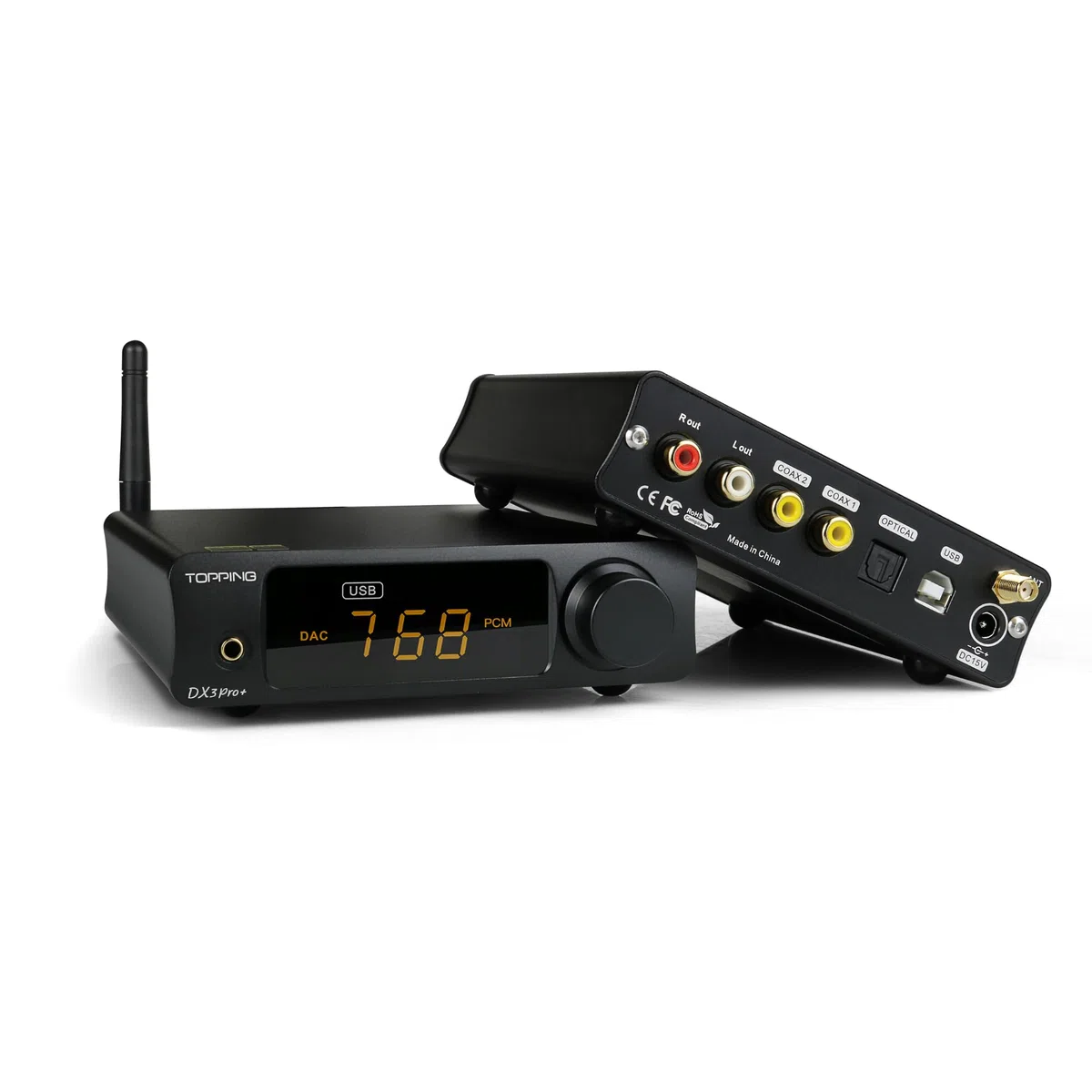 TOPPING DX3 Pro + Amplificatore per cuffie ES9038Q2M Bluetooth LDAC Audio Decoder USB/Ottico/Coassiale Ingresso HiFi DAC NFCA XU208 Preamplificatore DX3 Pro Plus (Nero)