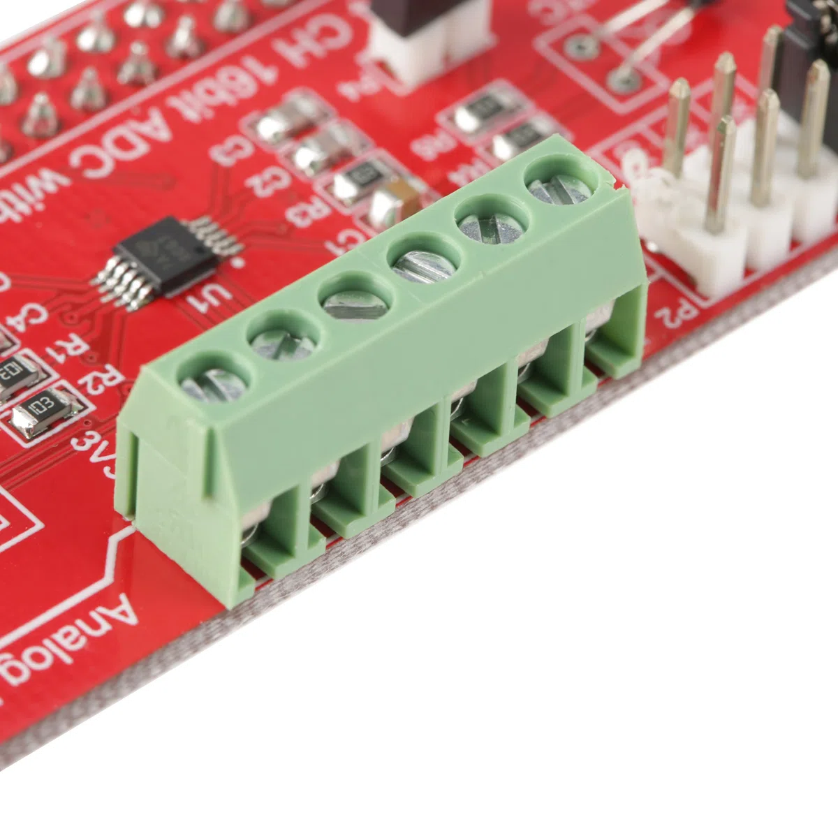 Akozon Modulo di Scheda di Sviluppo ADC 16 Bit a 4 Canali Modulo Convertitore Analogico-digitale Amplificatore a Guadagno Programmabile per 3/2 / B +