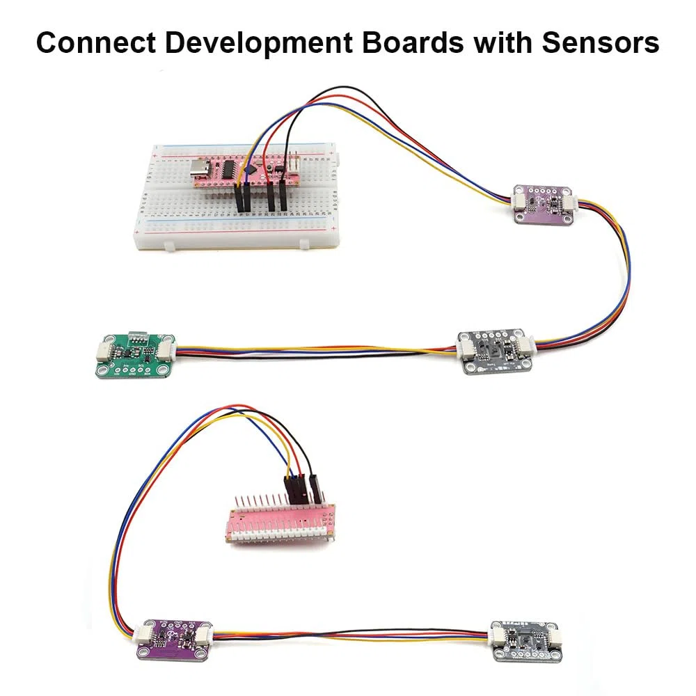 Kit di Cavi I2C Qwiic Stemma QT per Schede di Sviluppo SparkFun, Scheda Sensore, Breakout, Breadboard a 4 Pin con Connettore Sh1.0