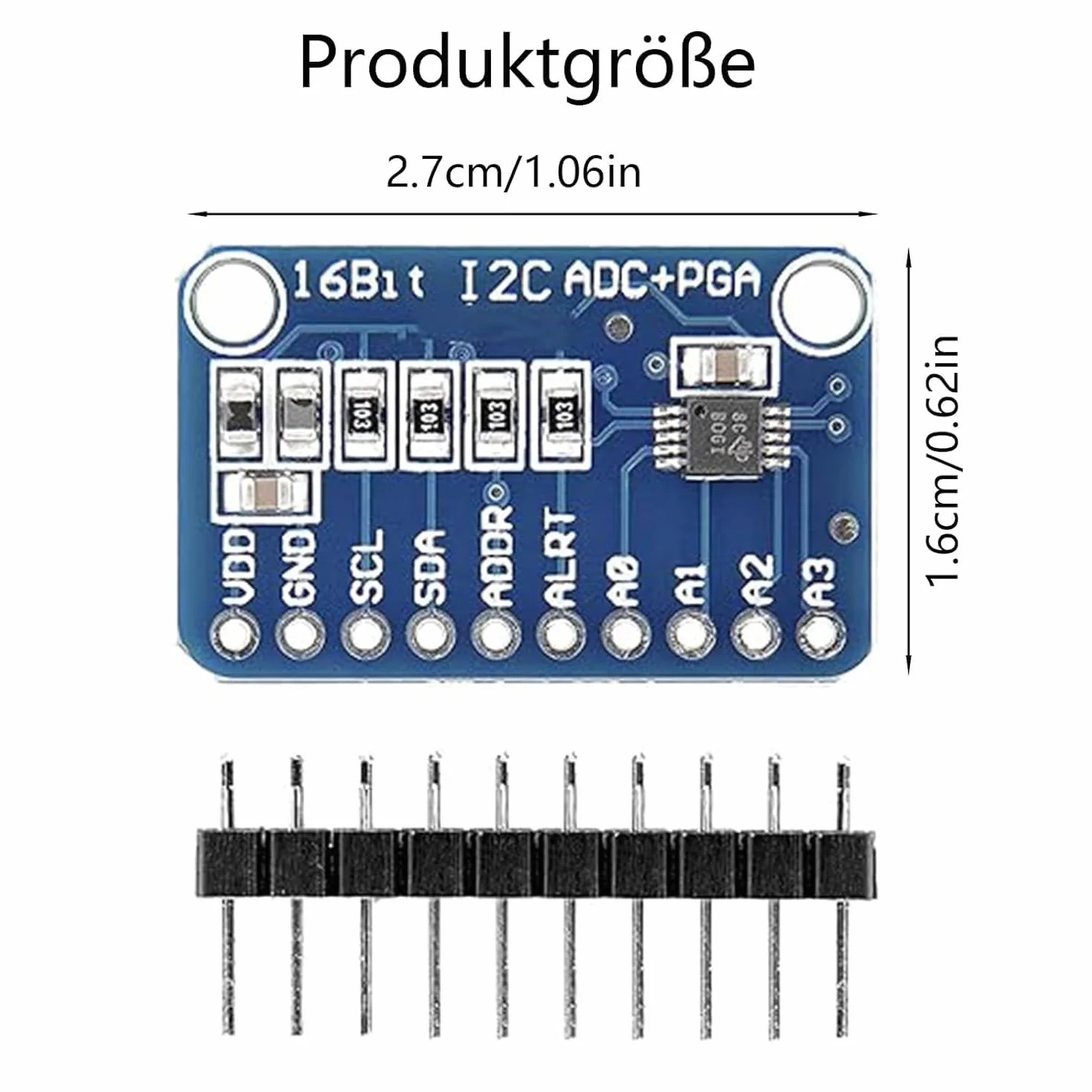 3 adattatori ADS GERUI-1115 (16 bit), convertitori analogici digitali ADC, a bassa potenza (20uA), possono essere utilizzati su rilevazione di corrente e strumenti portatili a bassa velocità
