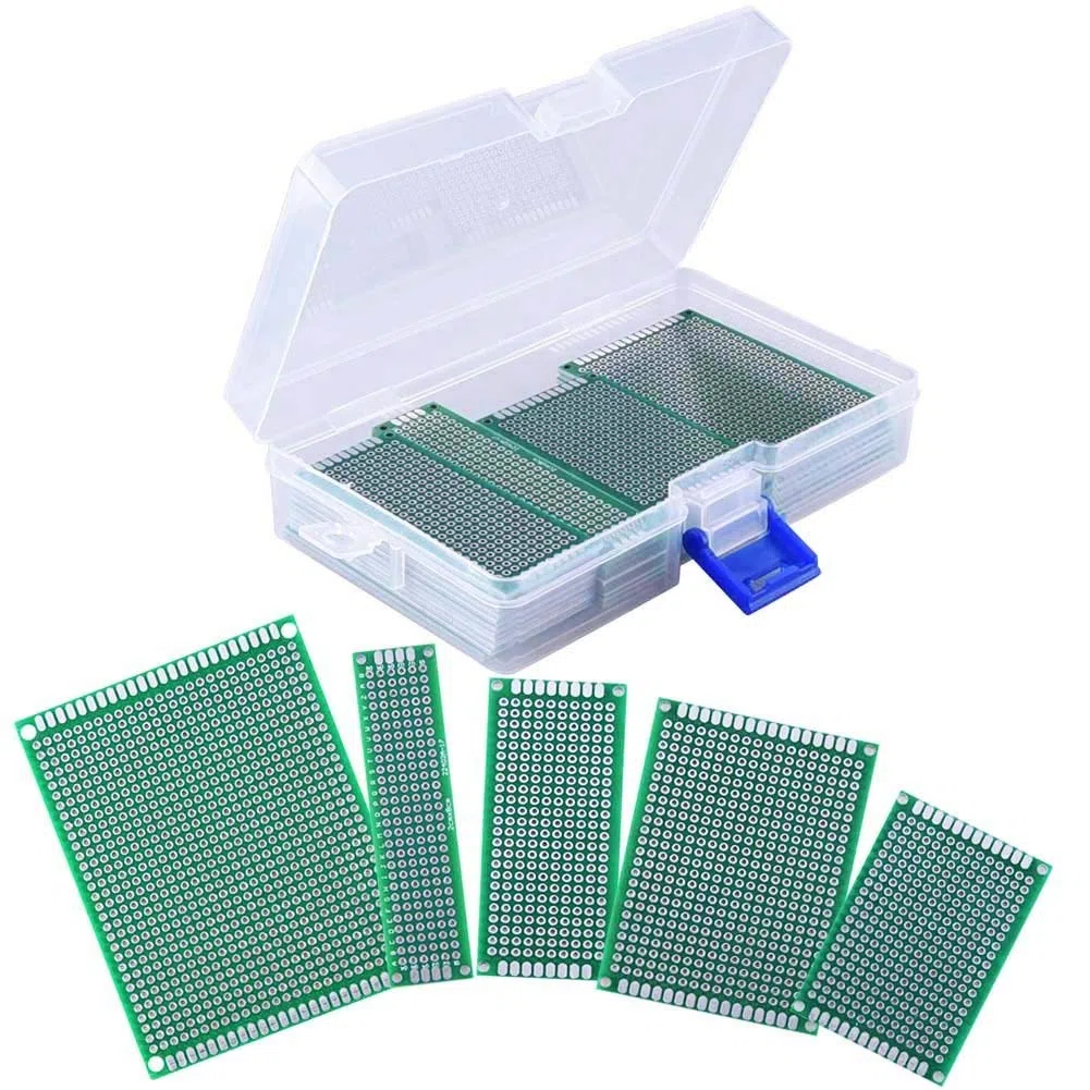 DollaTek 36Pcs prototipo Scheda PCB a Doppia Faccia 5 Dimensioni Protoboard Circuito Stampato Universale con Scatola per Fai da Te