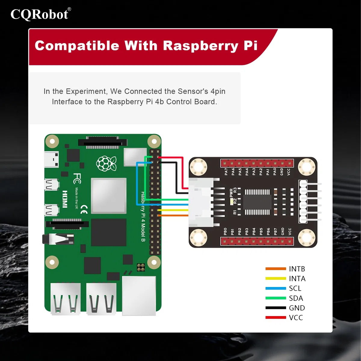 CQRobot MCP23017 IO Expansion Board Compatible with Raspberry Pi/Micro:bit/Arduino/STM32. I2C Interface Control, 2 Signal Pins Increase to 16 Input/Output Pins, Supports UP to 8 Simultaneous Uses.