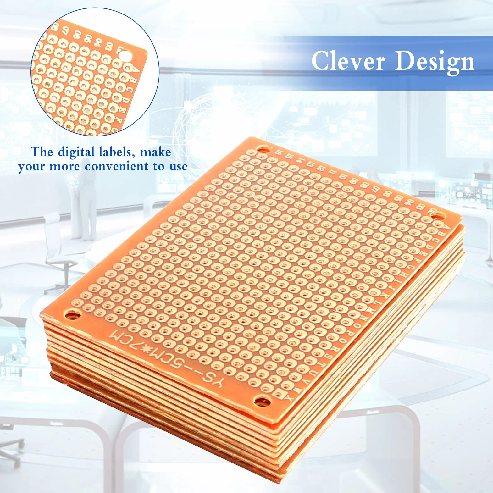Scheda di Prototipi Bachelite PCB 50 Pz Circuito Stampato Universale Schede Circuiti a Doppio Lato per Saldare Elettronica Laboratorio Fai da te, 5 X 7 cm