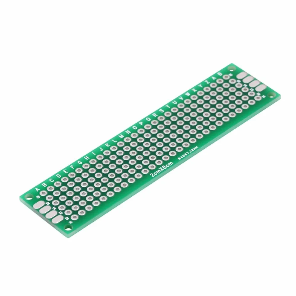 Akozon Basetta Millefori, 10 pz Doppia Faccia Prototipazione Circuiti Stampati Universale Componenti Elettronici per Saldatura a Saldare Fai te 2 x 8 cm