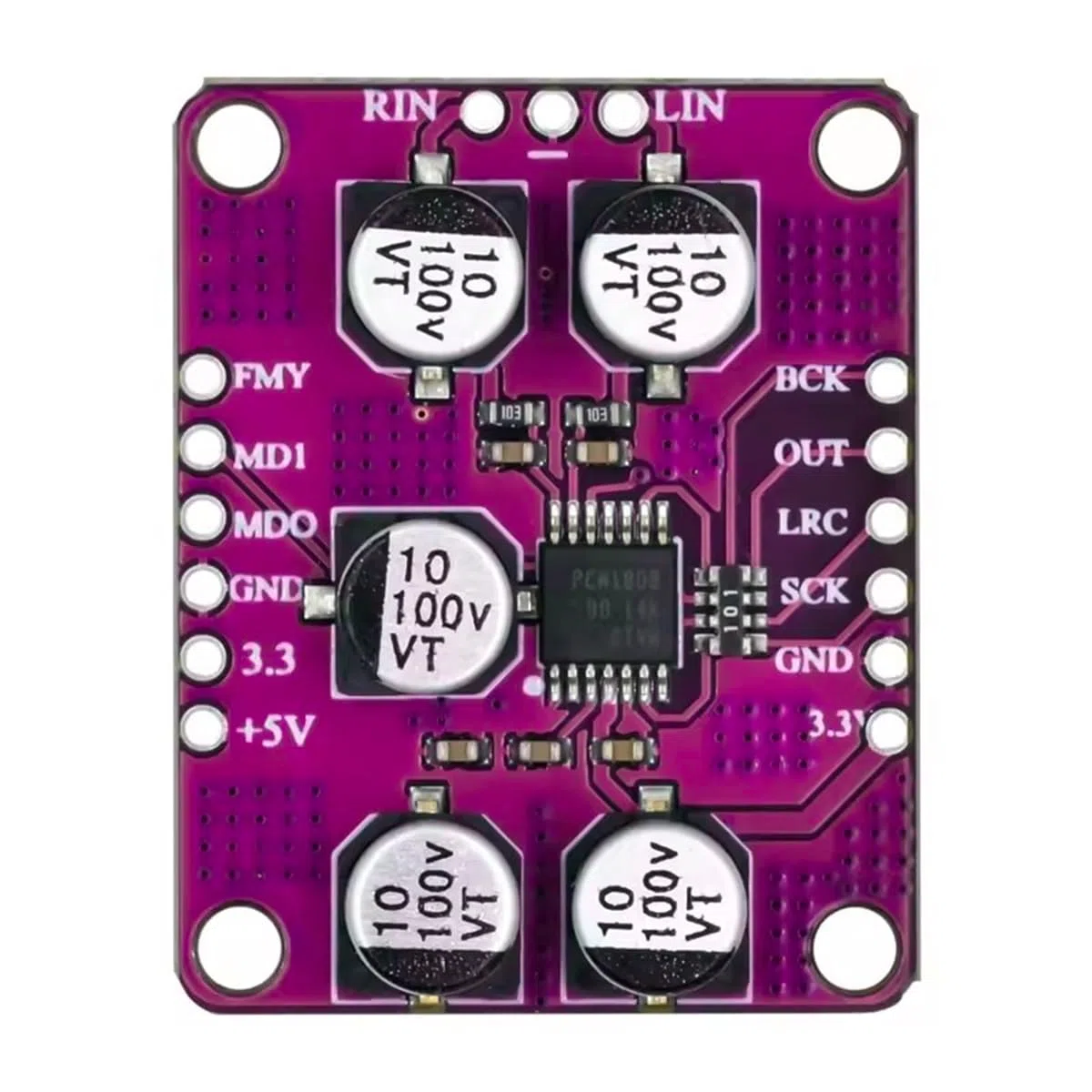 Modulo amplificatore PCM1808 a 24 bit, decodificatore di ingresso analogico single-ended ADC stereo audio con rapporto segnale/rumore di 99 dB