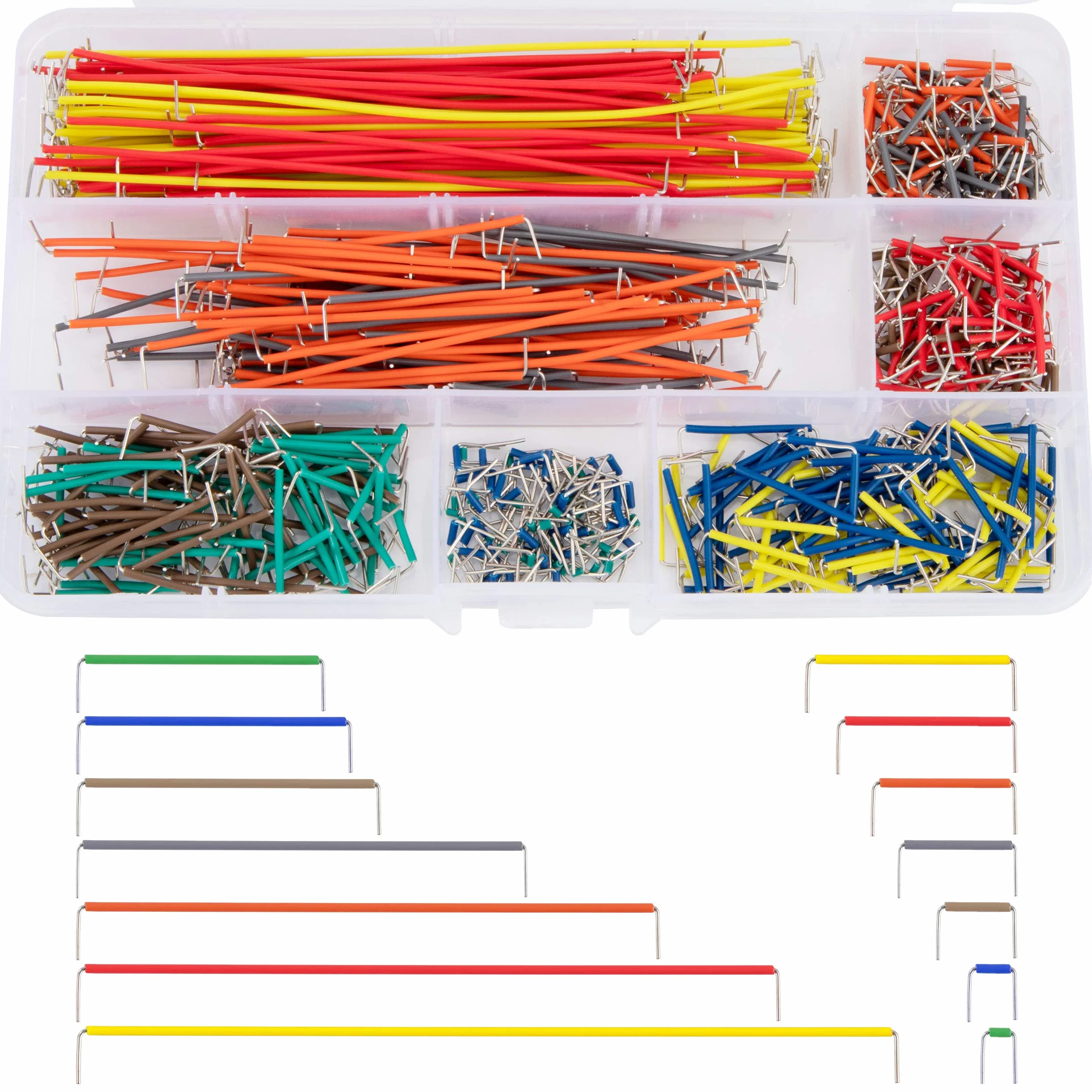 Breadboard Jumper Wires Filo Assorted Kit Maschio a Maschio 14 Lunghezza Assortita con Scatola Portaoggetti 560 Pezzi