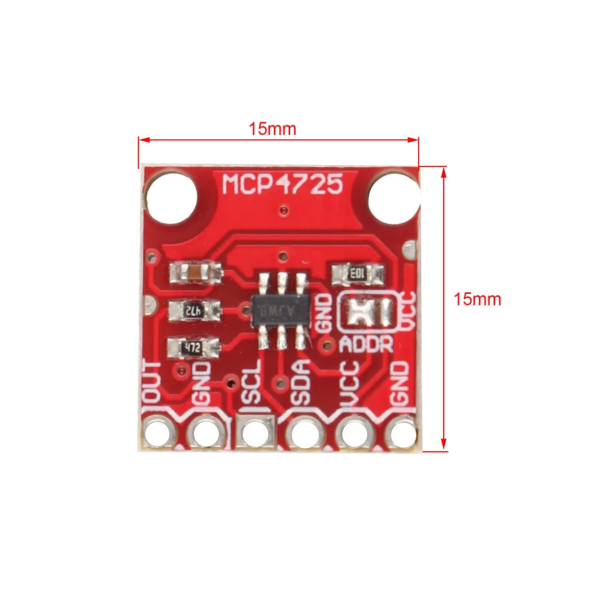5 Pezzi MCP4725 modulo Breakout I2C DAC Risoluzione 12 Bit Scheda di Sviluppo DAC I2C da 2,7 V a 5,5 V Fornitura con EEPROM Compatibile con Arduino Raspberry Pi