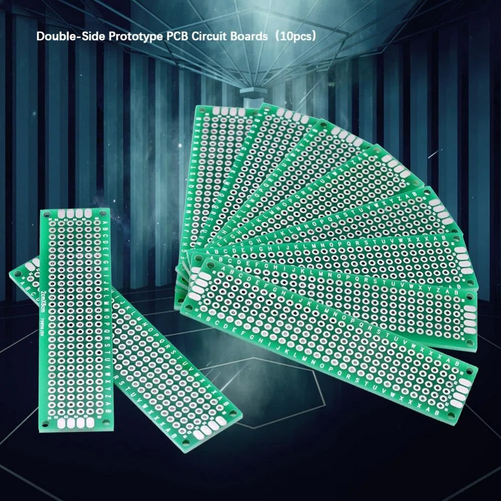 Akozon Basetta Millefori, 10 pz Doppia Faccia Prototipazione Circuiti Stampati Universale Componenti Elettronici per Saldatura a Saldare Fai te 2 x 8 cm