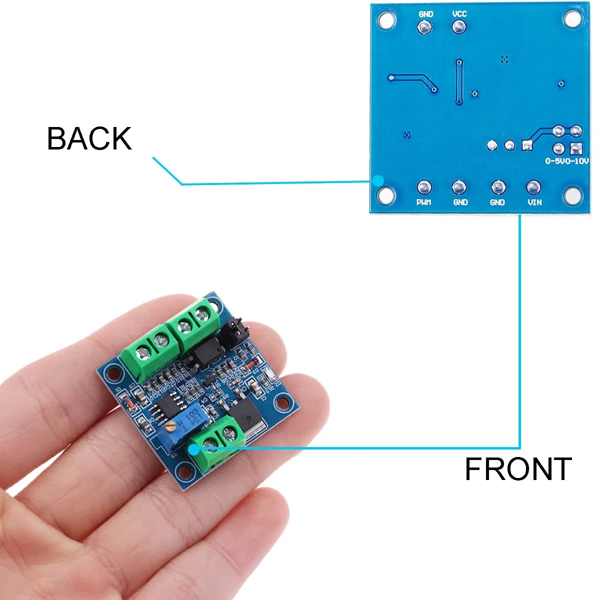 2 pezzi Tensione al modulo PWM Tensione convertita in 0% -100% PWM CC 0-10 V con cavo rosso e nero 26 awg per commutazione dell'interfaccia segnale da digitale ad analogico per PLC