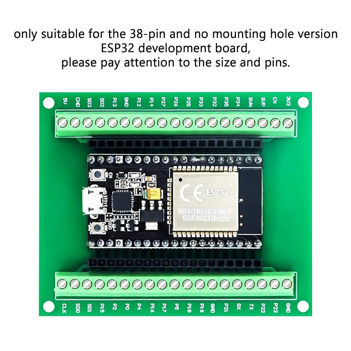 Binghe 2 pezzi ESP schede di espansione, ESP scheda con 38 pin WiFi + Bluetooth 2 in 1 Dual Core CPU a basso consumo energetico compatibile con scheda ESP a 38 pin