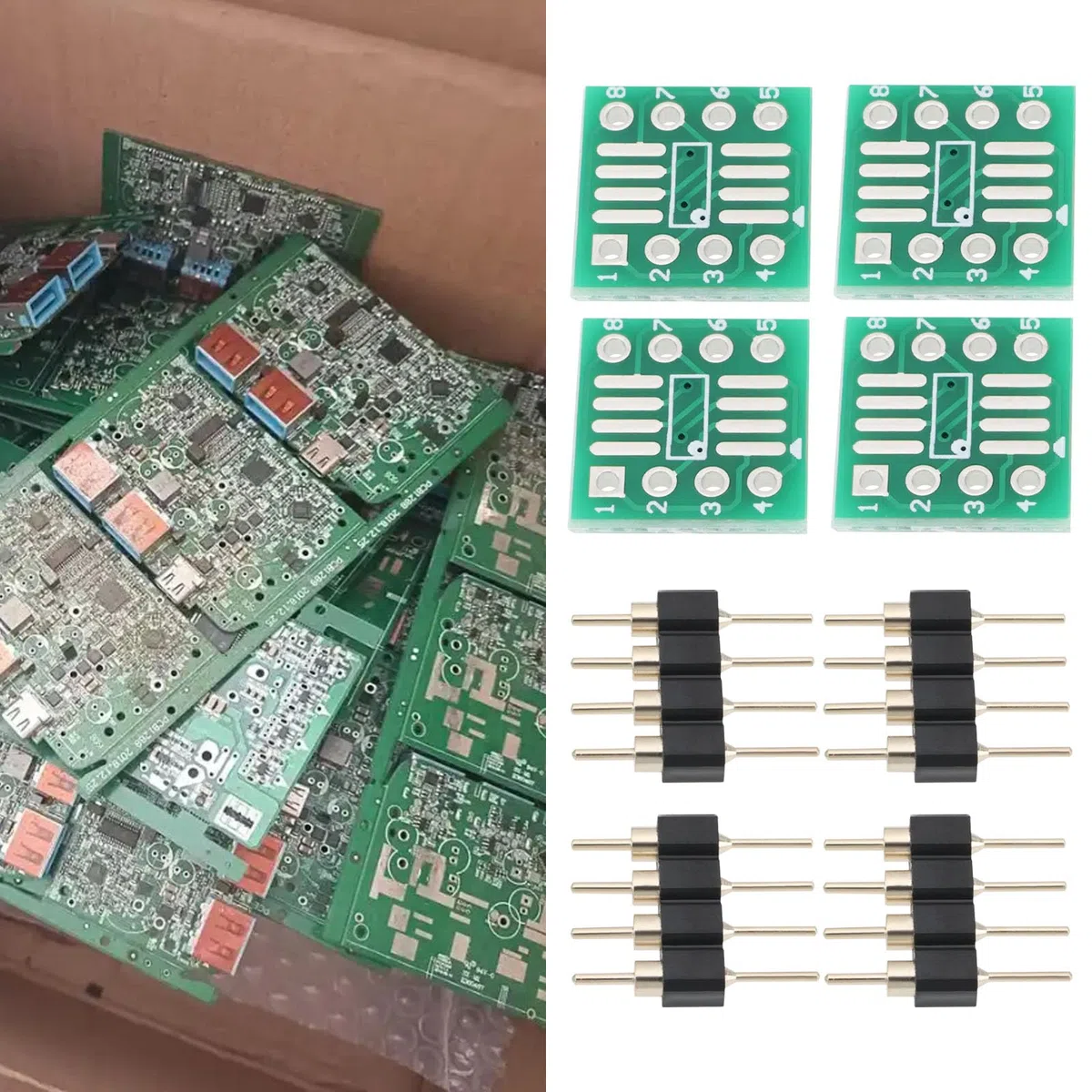 EMSea 10 Pz MSOP8 SOP8 SOIC8 A DIP8 Convertitore PCB Board Con 4 Pin Placcati In Oro Per Laboratorio Fai Da Te Industria Riparazione Apparecchiature Elettroniche