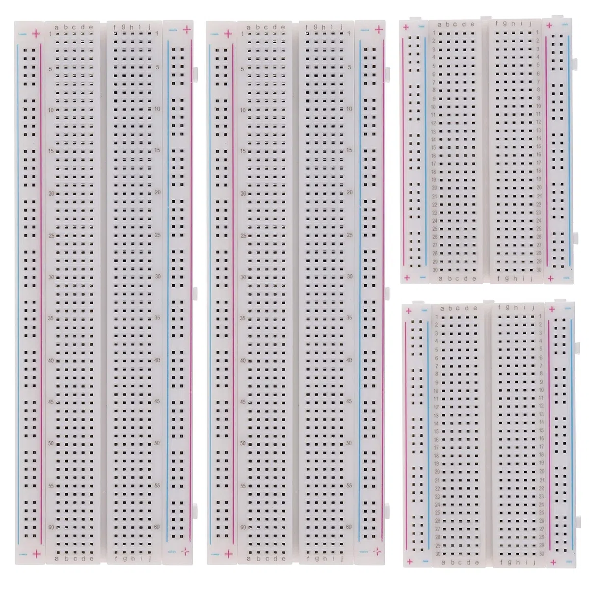 BOJACK Breadboard Kit Breadboard senza Saldatura 2 Pcs 830 Punti ＆ 2 Pcs 400 Punti ＆ 126 Pcs Flessibili Breadboard Ponticelli Breadboard Jumper Wire Set (3 Valori 130 Pezzi)
