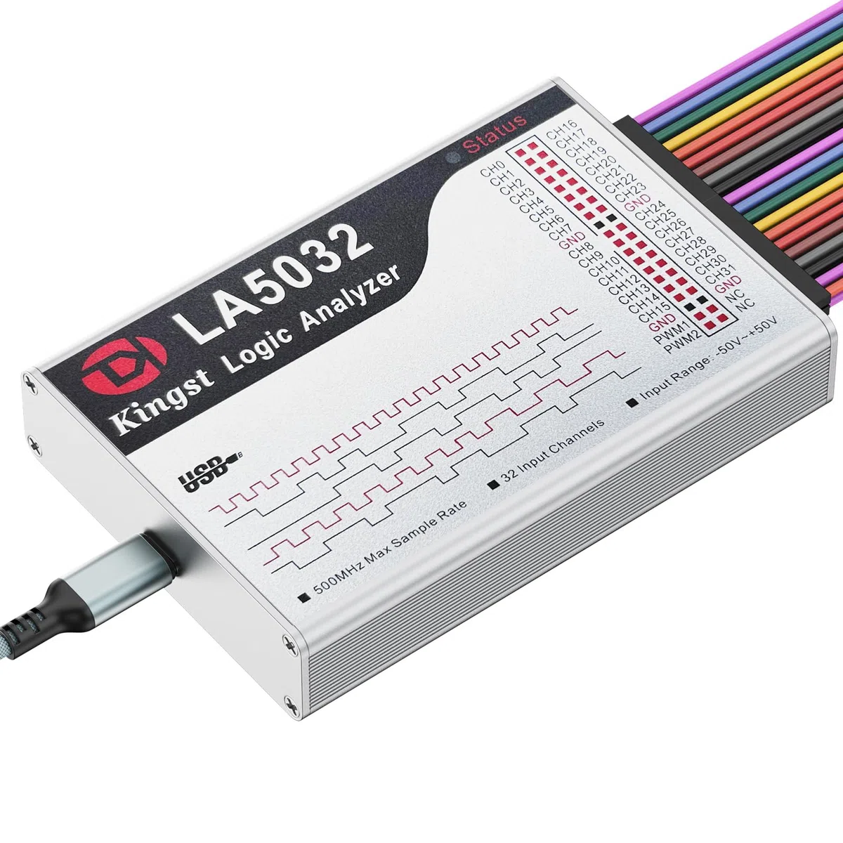 InnoMaker Analizzatore Logico USB LA5032 32 Canali 500MHz 10G Campioni per MCU ARM FPGA Strumento di Debug Analizzatore MIPI con Software Inglese Compatibile con Windows Mac Linux