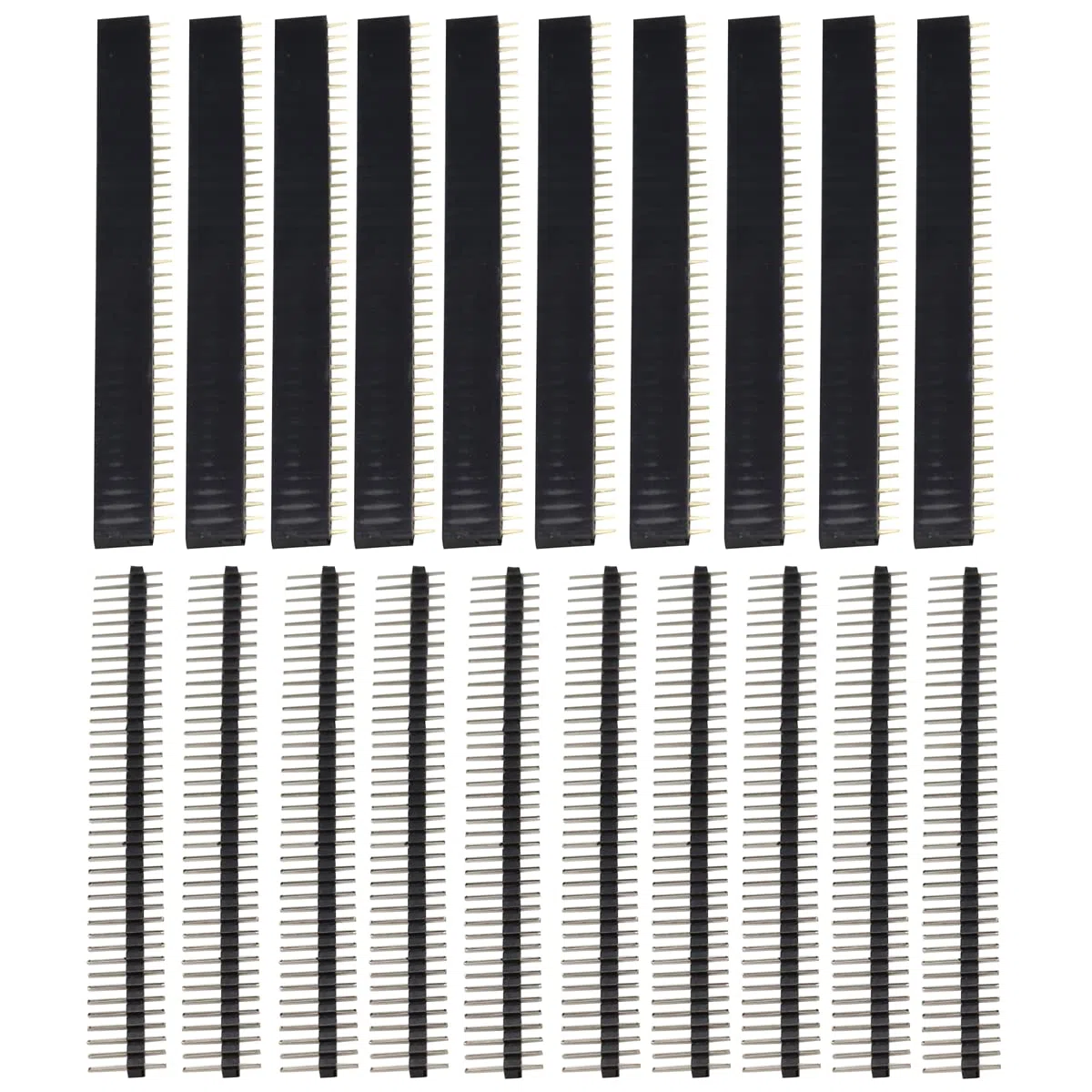 120P 10CM 40pin Cavo di collegamento del ponticello Set di maglioni (Da maschio a femmina, da maschio a maschio, da femmina a femmina), 20PCS Single Row Header 40pin 2.54mm PCB Header