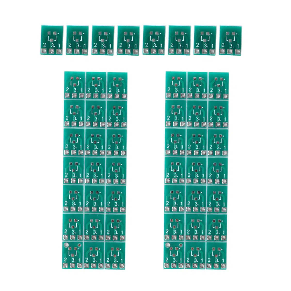 Adattatore SMD SOT23-3 a DIP SIP3 a doppia faccia da 50 pezzi, scheda PCB con presa SOT SIP IC, convertitore fai da te per prodotti elettronici