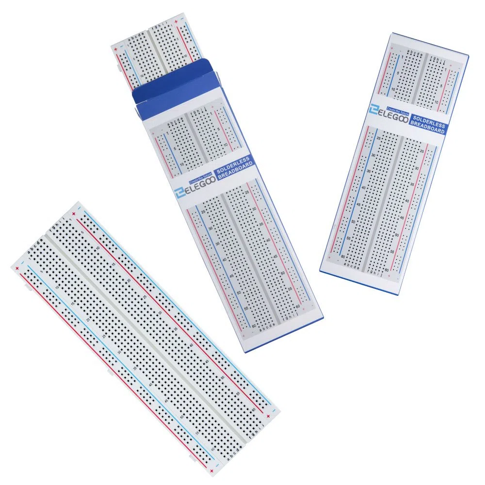 ELEGOO Breadboard 830 Point 3 pezzi Kit Scheda PCB Prototipo Senza Saldatura per Blocchi di Collegamento di Distribuzione Proto Shield per Arduino