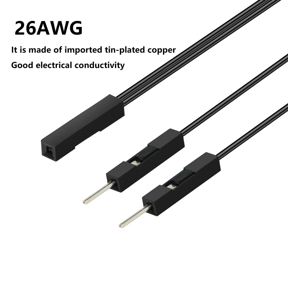 GELRHONR 10Pcs Cavo Dupont 2 Pin Singolo Femmina a Doppio Maschio Ponticello per PC Scheda Madre Potenza Diodo Emettitore di Luce - Nero