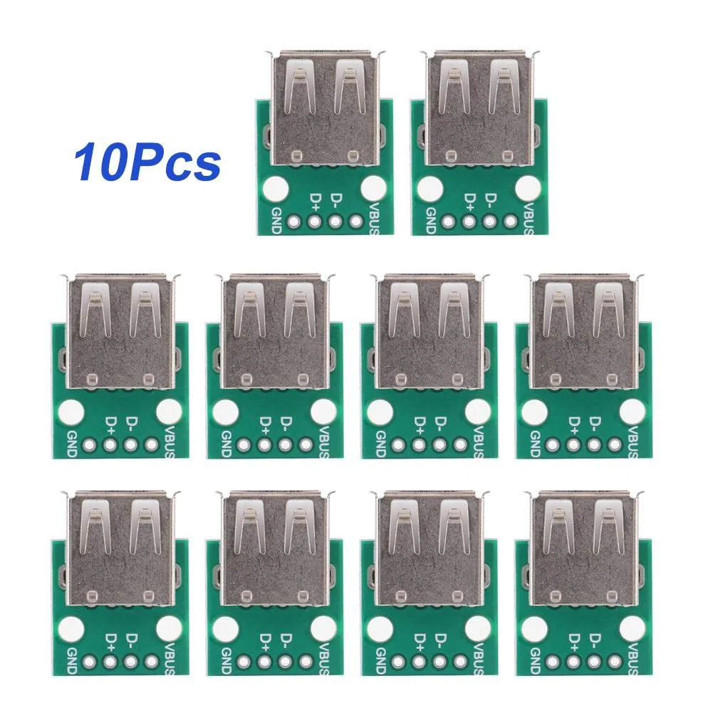 Garosa Scheda breakout USB femmina 4 pin 10 pezzi con connettore DIP 2.5mm per prototipazione rapida di progetti elettronici per hobbisti ingegneri e maker professionisti