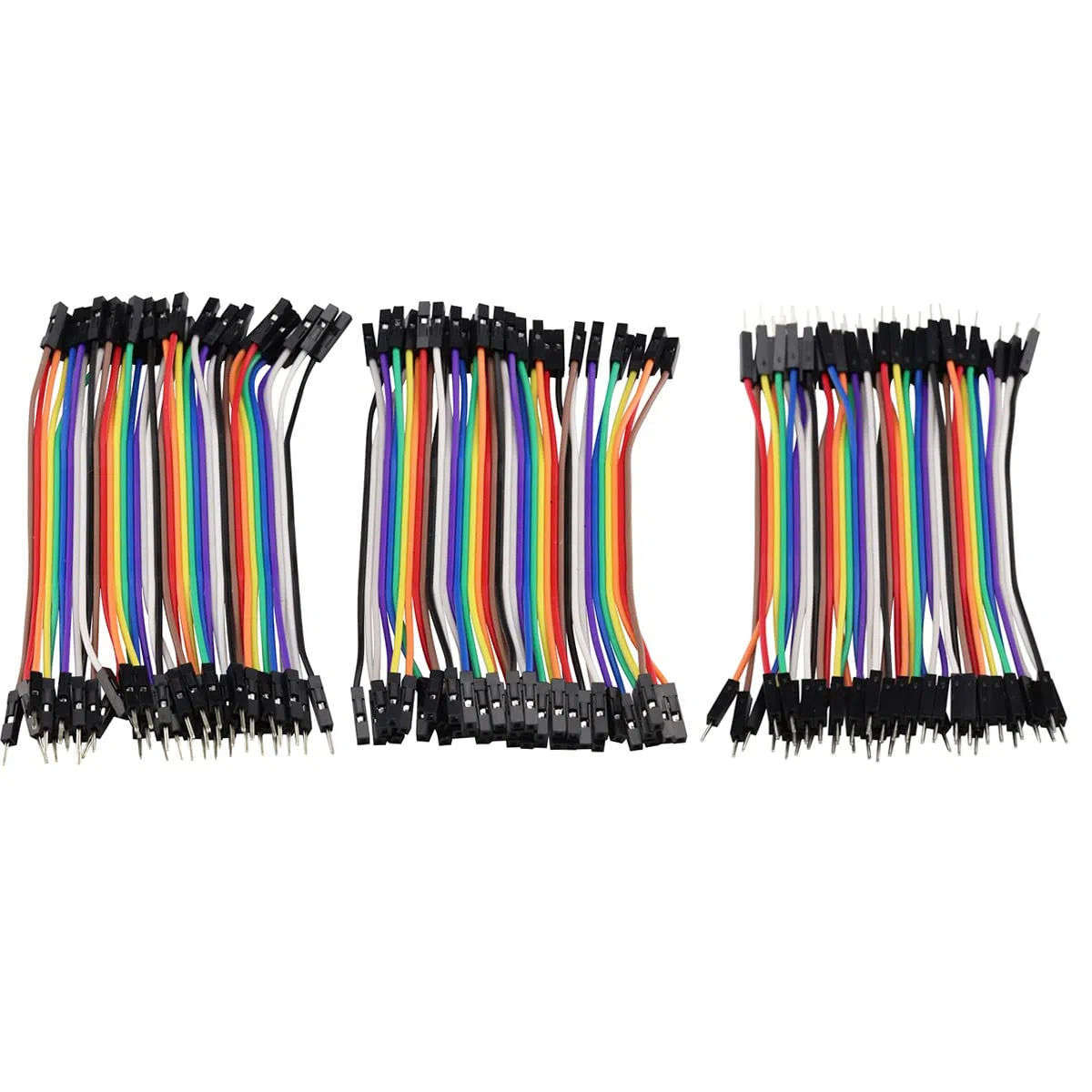 120P 10CM 40pin Cavo di collegamento del ponticello Set di maglioni (Da maschio a femmina, da maschio a maschio, da femmina a femmina), 20PCS Single Row Header 40pin 2.54mm PCB Header