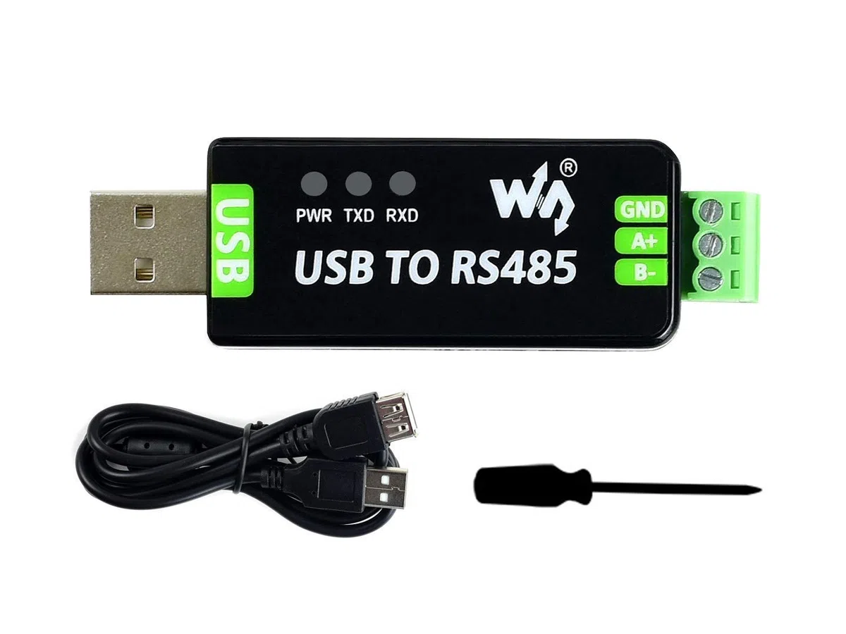 Waveshare Industrial USB to RS485 Converter with original FT232RL 300-921600bps Baudrate Built-in Embedded Protection Circuits,Resettable fuse, ESD protection, TVS diode