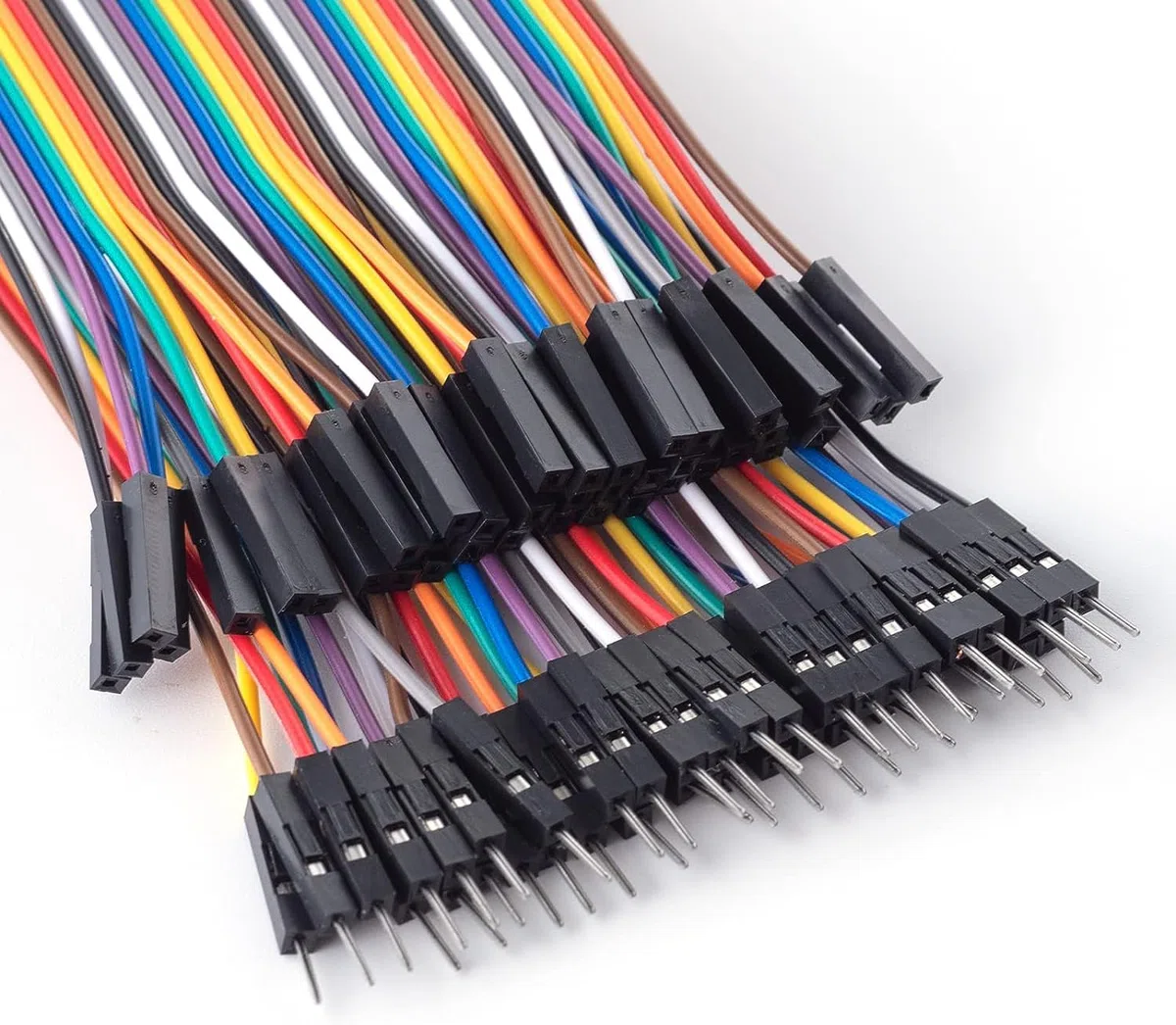 GTIWUNG 6 cavi jumper Wire a 40 pin, breadboard Ribbon Cables, 10 cm e 20 cm, femmina, 24 AWG, per Arduino e Raspberry Pi Breadboard