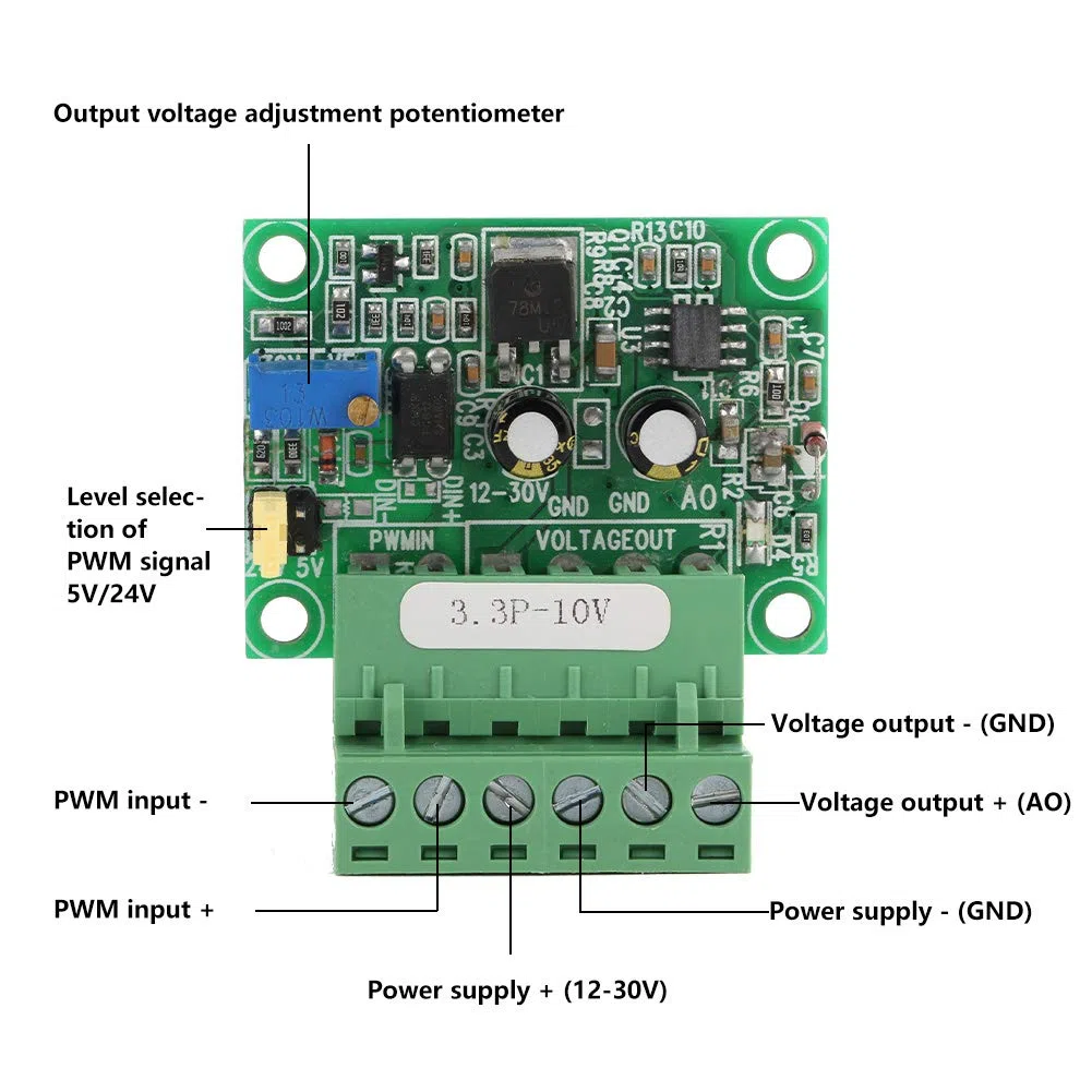 3.3V PWM Segnale a 0-10V convertitore di Tensione Modulo PLC digitale-analogico N/A