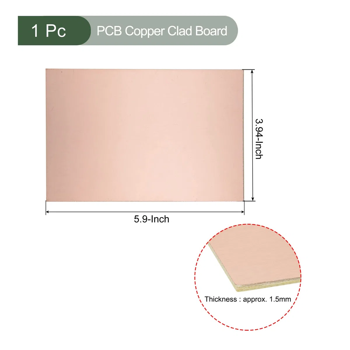 YOKIVE PCB Rame Scheda Rivestita, FR4 Lato Singolo Schede Circuito Vuote, Ottimo per Elettronica Hobby, Incisione, Circuito Progetti (150mmx100mmx1.5mm)