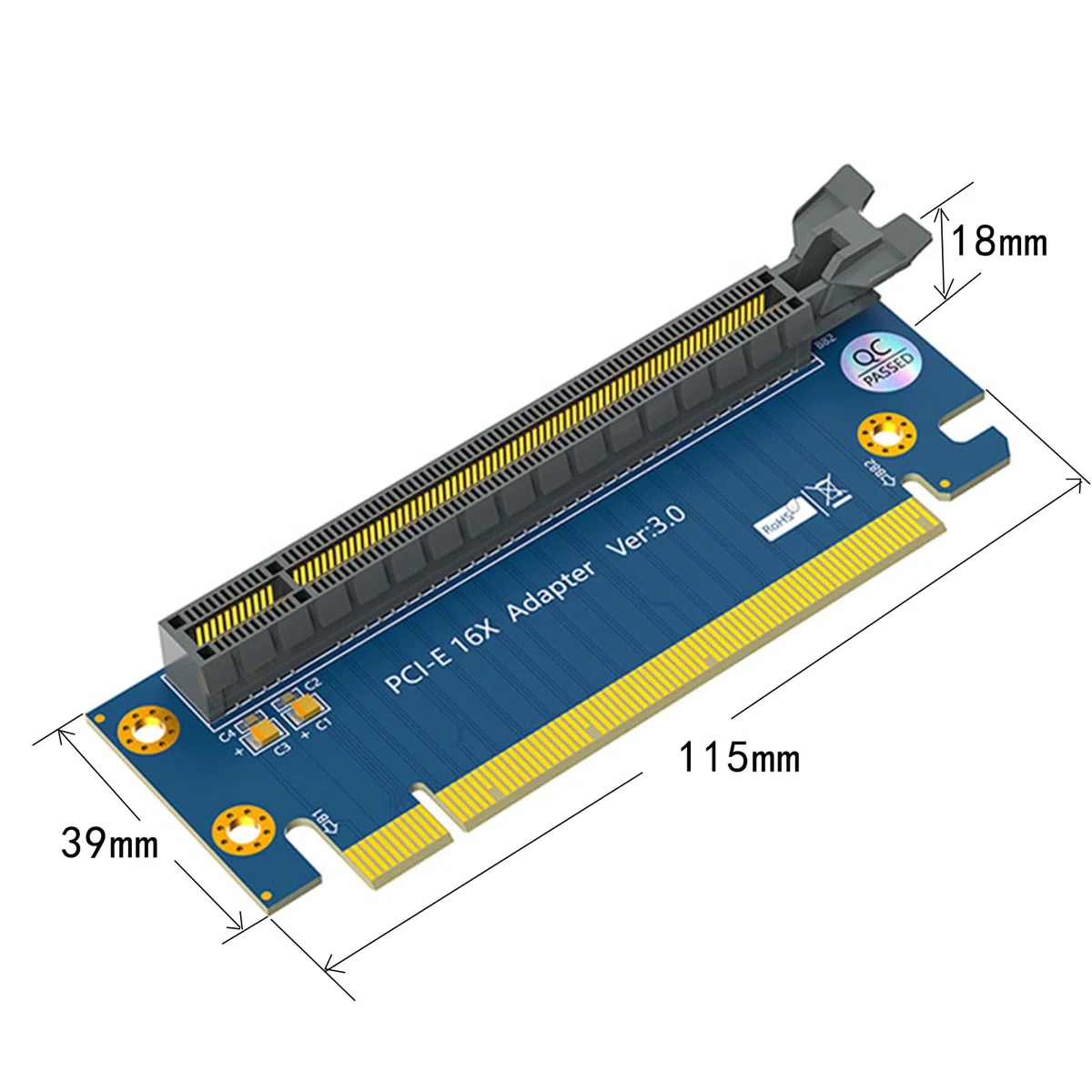 WLGQ Scheda Riser PCIe X16, PCI Express 16X adattatore di estensione GPU a 90 gradi, protezione slot da maschio a femmina, confezione da 2