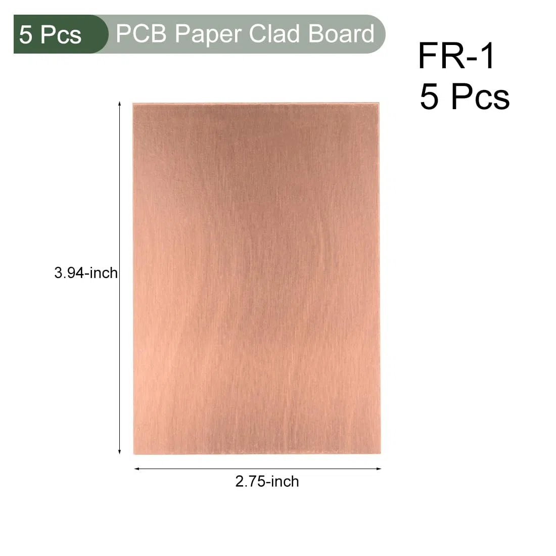 YOKIVE 5pz PCB Carta Rivestimento Scheda, Singolo Lato Circuito Schede (Marrone, 70mmx150mmx1.5mm)