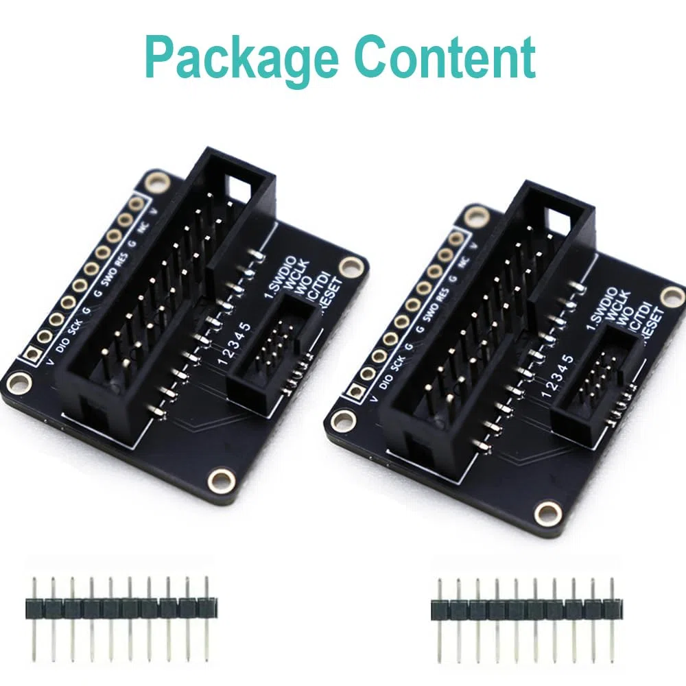 Treedix 2 adattatori per cavi JTAG a SWD, compatibili con JTAGulator e SEGGER J-Link, 2 x 10 (2,54 mm) a 2 x 5 (1,27 mm), scheda madre Mini-ITX