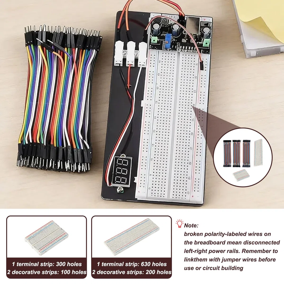 5 Kit Breadboard 400 e 830 Punti con Cavi Dupont 40 Pin, Jumper Wire Maschio-Maschio-Femmina Femmina Maschio, Piastre Senza Saldature Prova per Arduino, Raspberry Pi, Progetti Elettronici