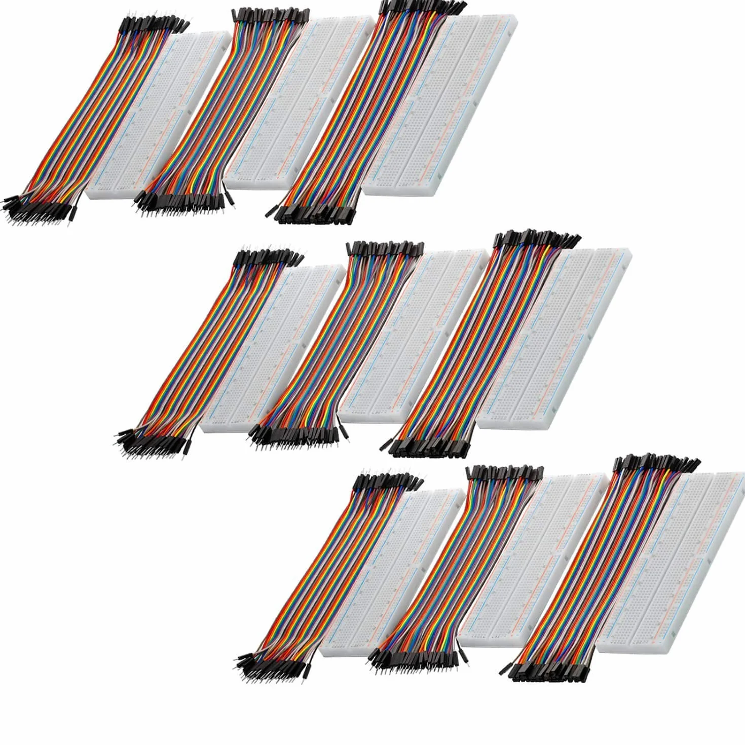 AZDelivery 3 x Breadboard Kit - Jumper Wire Cavetti Kit + 3 x Breadboard MB102 830 compatibile con Arduino incluso un E-Book!