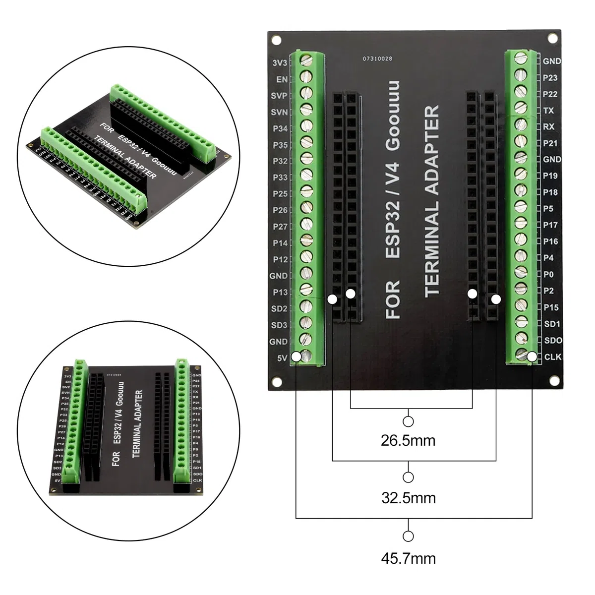 diymore 3 pezzi per ESP32 Breakout Board 1 into 2 per scheda di sviluppo 38 pin