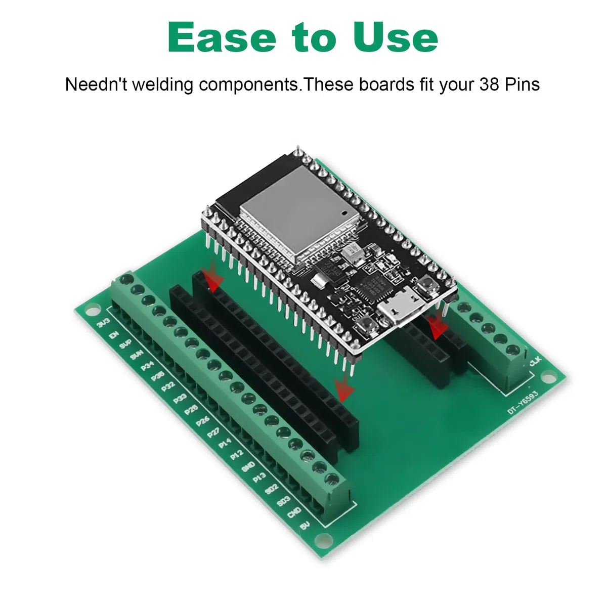 ESP32 Breakout Board Binghe 3 pezzo ESP32 Scheda di espansione GPIO 1 in 2 Spaziatura tra i pin 22,5 mm Compatibile con le schede di sviluppo ESP32 a 38 pin