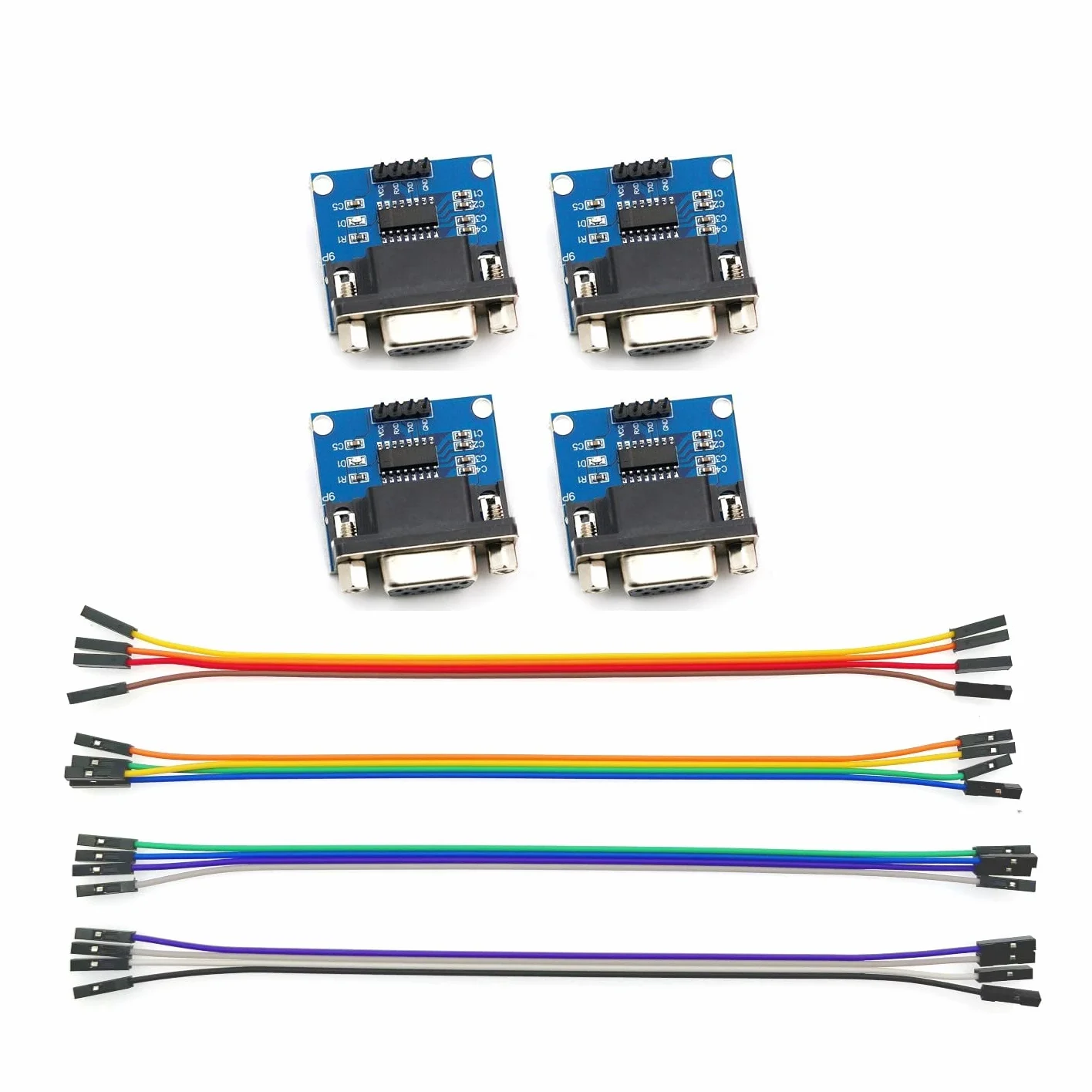 JZK Modulo porta seriale da RS232 a TTL, convertitore da RS232 a TTL, modulo radice MAX3232 per programmazione SCM e recupero elettronico, 4 pezzi