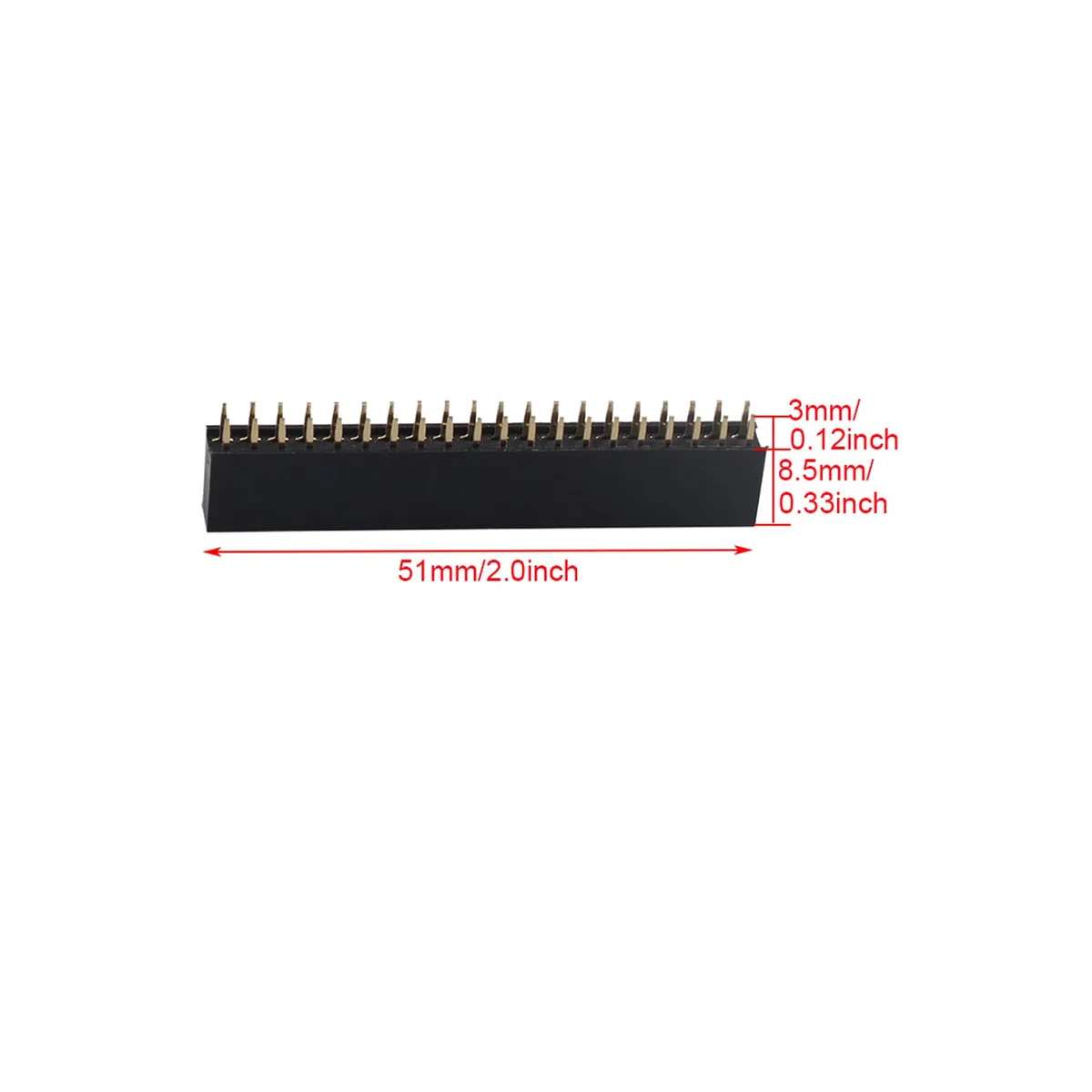 ZDE 6PCS 2x20 40 Pin Stacking Female Header 2.54mm Pitch Dual Row Short Pin Headers Connector for Raspberry Pi Arduino PCB Breadboard