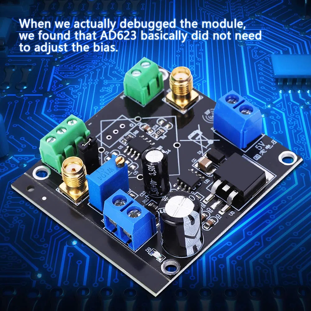 Modulo Amplificatore di Tensione Ad623, Amplificatore Strumentazione Regolabile Mini Modulo, Amplificatore differenziale Segnale Singolo/differenziale Piccolo