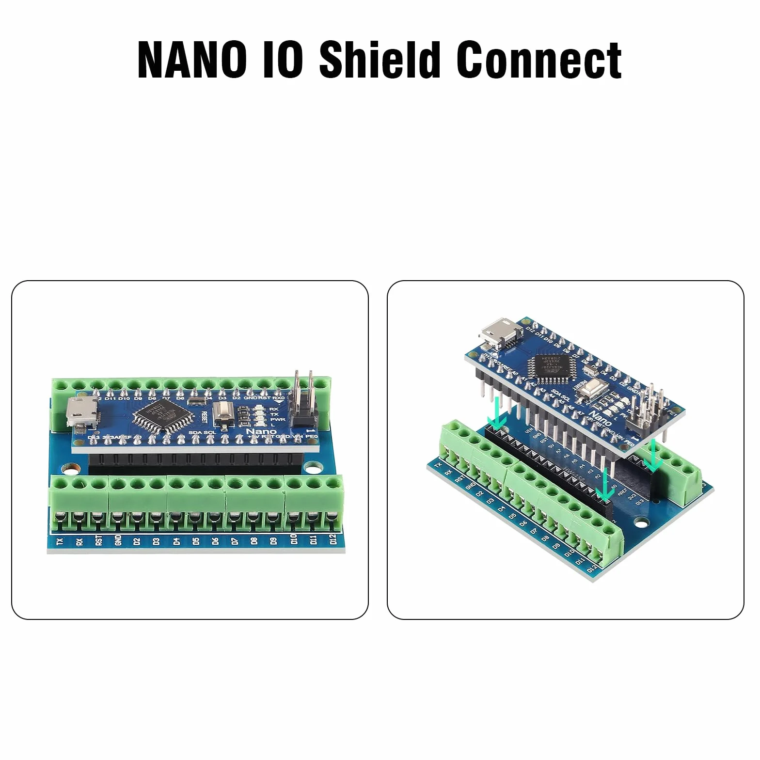 Nano Scheda di Estensione RUIZHI 2 pezzi Scheda di Estensione Adattatore Nano per Piastra con Connettori a Vite compatibile con Arduino