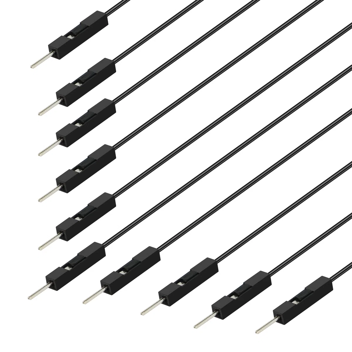 GELRHONR 10Pcs Cavo Dupont 2 Pin Singolo Femmina a Doppio Maschio Ponticello per PC Scheda Madre Potenza Diodo Emettitore di Luce - Nero