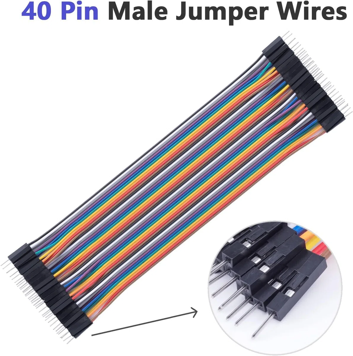 GTIWUNG 6 cavi jumper Wire a 40 pin, breadboard Ribbon Cables, 10 cm e 20 cm, femmina, 24 AWG, per Arduino e Raspberry Pi Breadboard